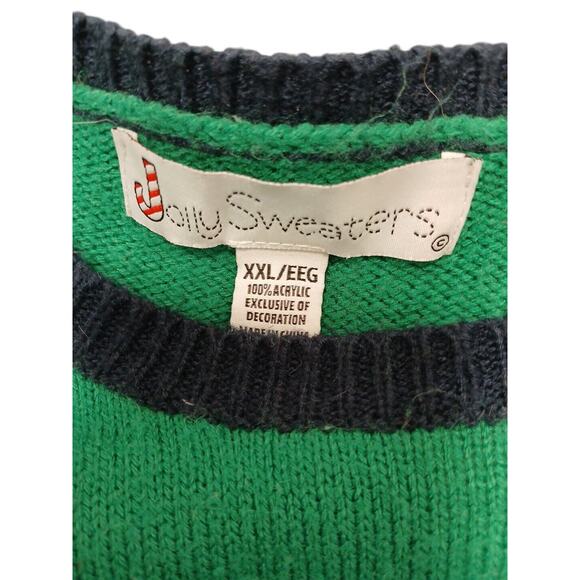 Ugly Unicorn Christmas Sweater Sz XXL Green Crazy Santa Sequins Fair Isle Whimsi - Picture 15 of 15